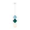 Ceramiczna designerska niebieska zielona lampa wisząca LATERA Italux PND-94331A-1S-MLTI